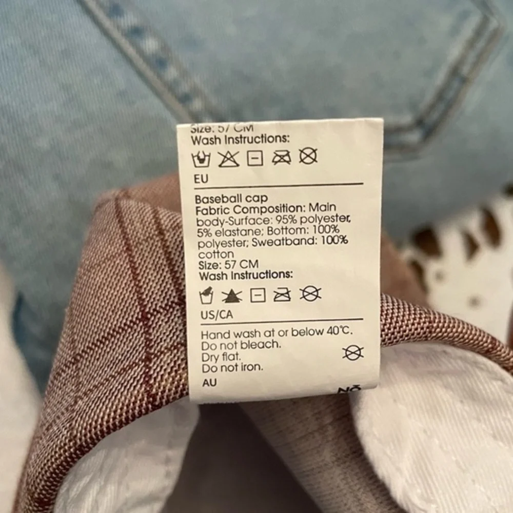 Beige Plaid Baseball Cap - Picture 7 of 10